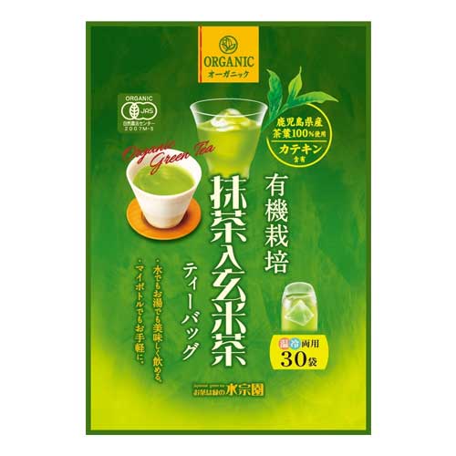 스이소엔 본점 유기농 말차 함유 현미차 티백 30포 가고시마현산 · 유기 JAS 인증
