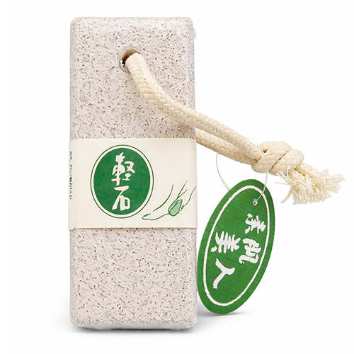 일본 시오자키 세라믹 발밀이 발각질제거기 발돌 4×12 천연 원형 경석 (끈 포함) No.19