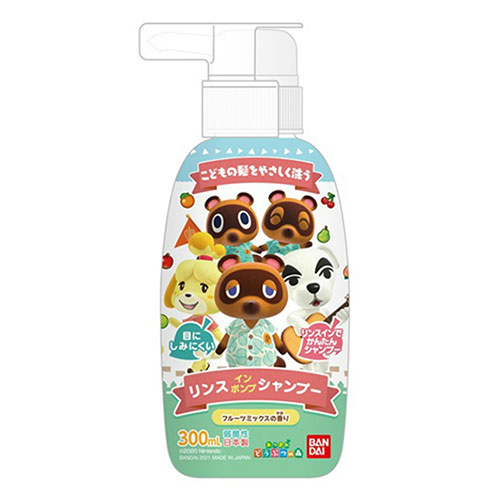 모여봐요 동물의 숲 린스인 펌프 샴푸 반다이 300mL