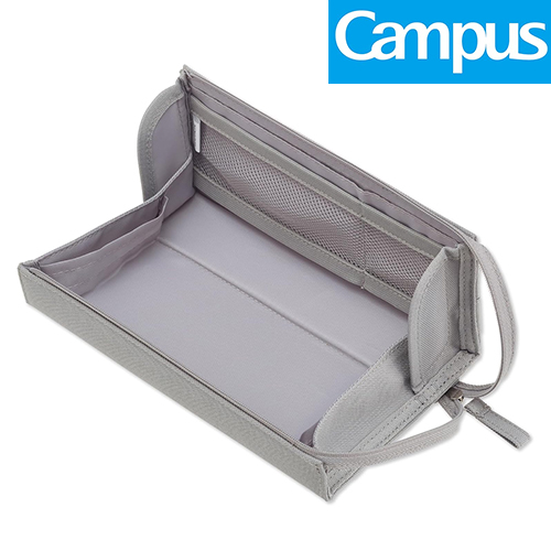 코쿠요 캠퍼스 트레이형 필통 펜케이스 회색 펼치면 한눈에 보이는 트레이 타입 (AMF-VBF330D)