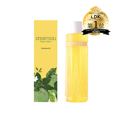 ONSENSOU 온센소우 벳푸 온천 조류 함유 모이스처 샴푸 카보스 & 유자 시트러스 우디 향 300ml