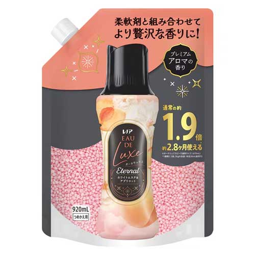 레노아 오 드 럭스 이터널 세탁용 향기 비즈 화이트 머스크 & 살구 향 리필 920ml