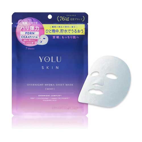 YOLU 요루 스킨 오버나이트 하이드라 시트 마스크 모이스트  7매 촉촉함 집중보습 핑크