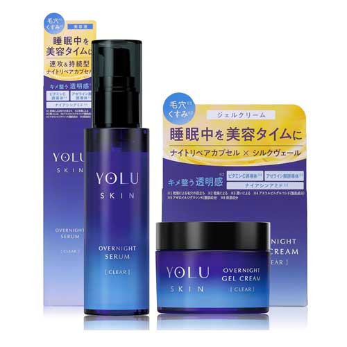 YOLU 요루 스킨 오버나이트 세럼45ml & 젤 크림 클리어45g 파랑