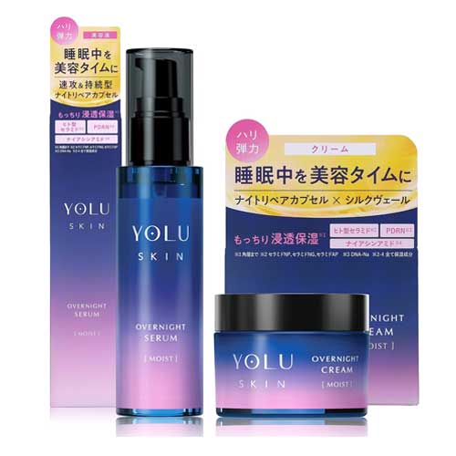 YOLU 요루 스킨 오버나이트 세럼45ml & 크림 모이스트45g 핑크