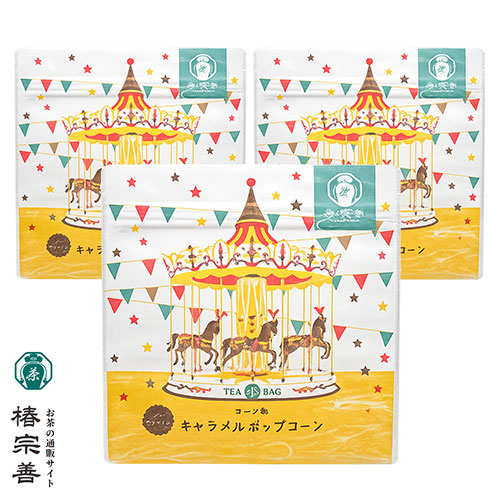 일본 츠바키소젠 카라멜 팝콘 콘차 (노카페인 티백 5입) 5g X 3개 15입