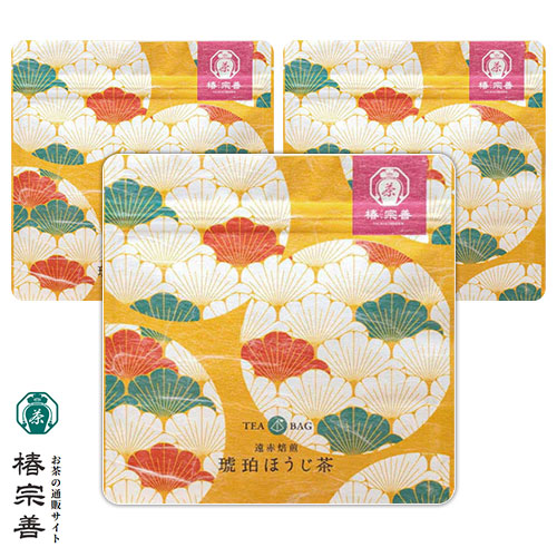 일본 츠바키소젠 호박빛 향과 깊은 감칠맛의 장인 수제 호지차 3g 1종 3개세트(총 15개입)