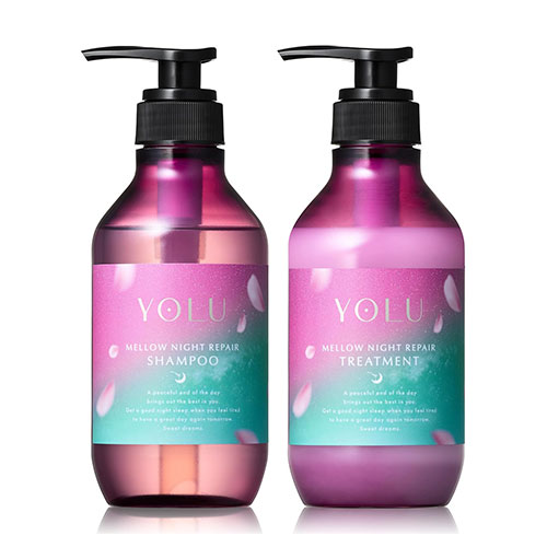  YOLU 요루 스프링 멜로우 나이트 리페어 샴푸 & 트리트먼트 세트 사쿠라 & 퓨어 젤리 향 2026 봄 한정