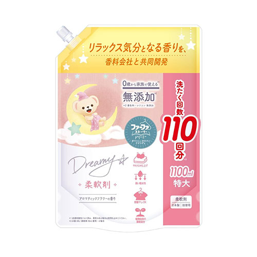 파파FaFa 스토리 드리미 섬유유연제 본품 곰돌이 1100ml 리필 아로마틱 플라워 향 (유아 의류 가능)