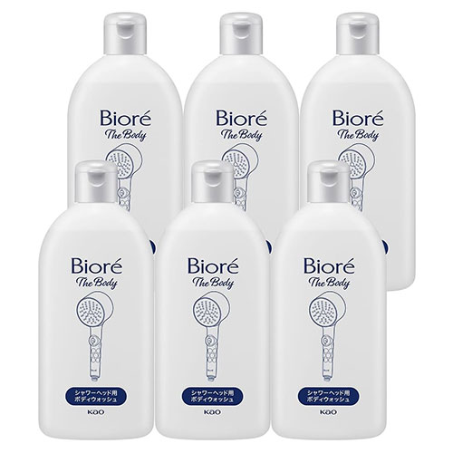 비오레 더 바디 거품으로 나오는 샤워헤드 전용 바디워시 리필 300mL × 6개 세트