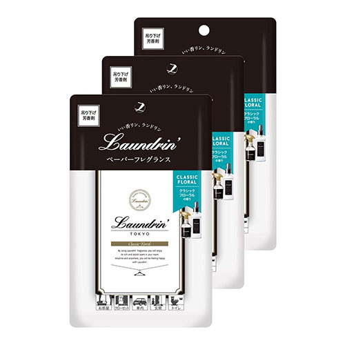 란도린Laundrin 페이퍼 프레그런스 클래식 플로럴 향 방향제 1매 × 3개입