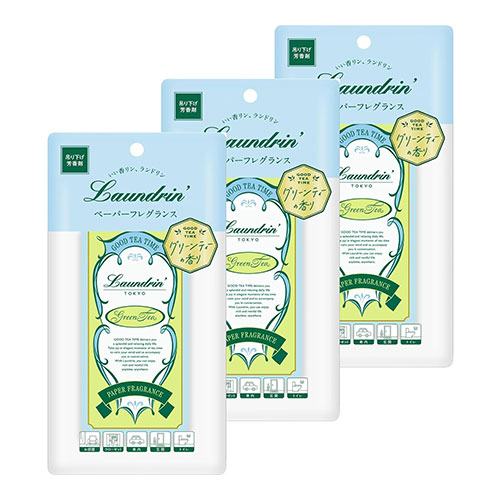 란도린Laundrin 페이퍼 프레그런스 그린티 향 방향제 1매 × 3개입
