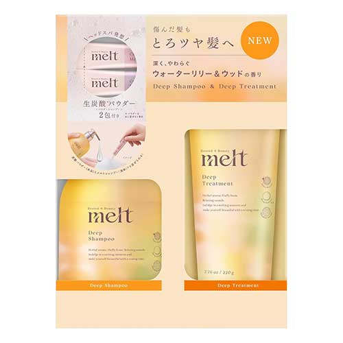 멜트(melt) 샴푸 & 트리트먼트 페어 + 크리미 멜트 파우더 세트 워터릴리 & 우드 향 세트