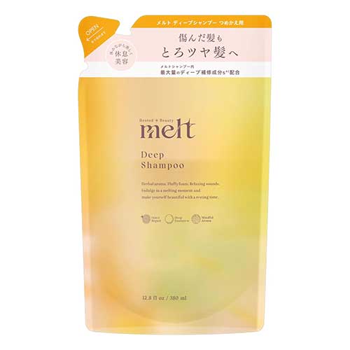 멜트(melt)샴푸 리필 380ml 워터릴리 & 우드 향 (천연 유래 추출물 함유 / 노실리콘)