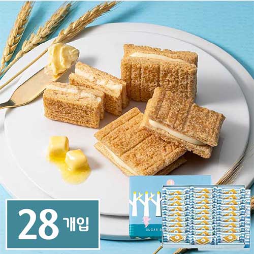 슈가버터샌드 일본 디저트 곡물 화이트쇼콜라 쿠키 슈가버터의 나무 1상자 28개입(개별 포장) 