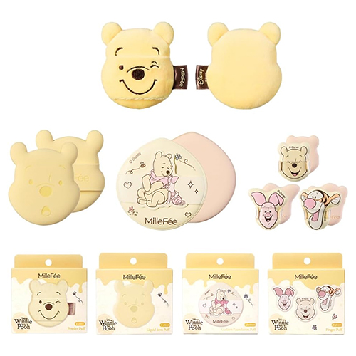 밀피MilleFée 곰돌이 푸 메이크업 퍼프 4종 세트 (기간한정)