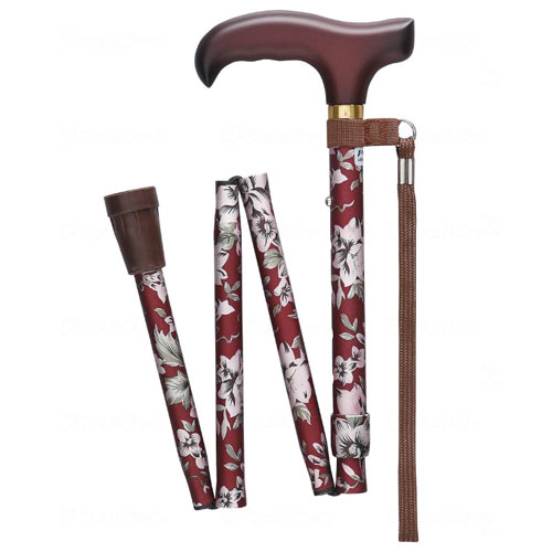 후지홈 베이식 접이식 지팡이 S사이즈  레드플라워(WB3722) 386159