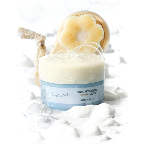 시카리 브라이트닝 워시 마일드 브러시 세트 60g (약용 세안팩) 민감 피부용