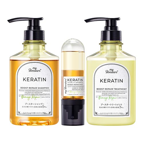 마이부스터즈 케라틴 샴푸400ml  & 트리트먼트400ml  & 부스터 미스트90ml  3종 세트 [손상 케어]