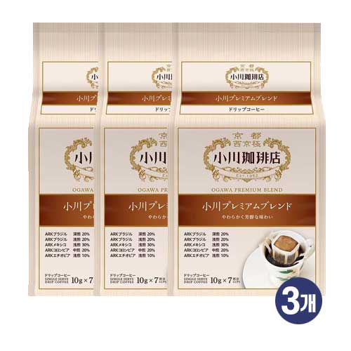 오가와 커피 프리미엄 블렌드 드립커피 10g x 7개입 레귤러 커피 3개세트