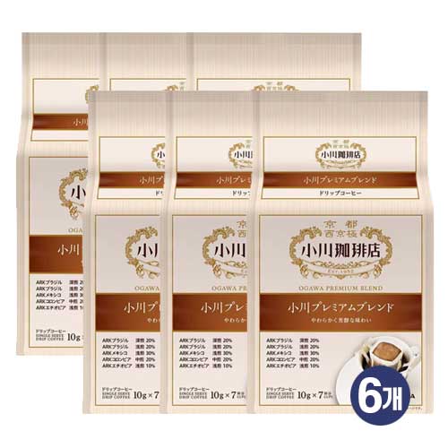 오가와 커피 프리미 블렌드 드립커피 10g x 7개입 레귤러 커피 6개세트 총42개입