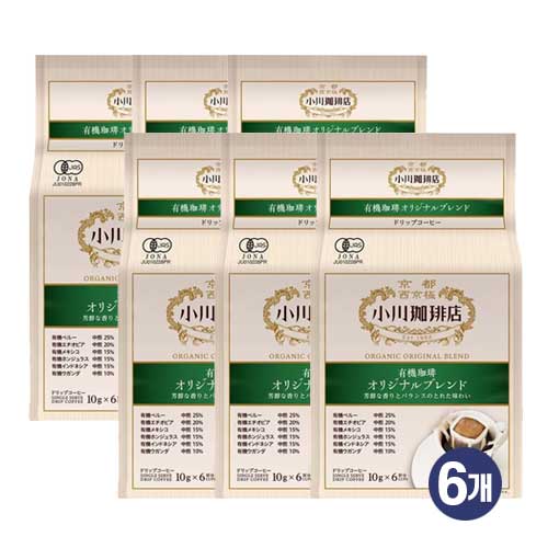 오가와커피점 유기농 페어트레이드 모카 블렌드 드립커피 10g × 6개입  6개세트 총36개