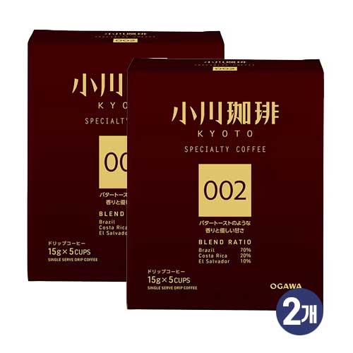 오가와커피점 스페셜티 커피 블렌드 002 드립커피 15g × 5개입 2개세트 총10개