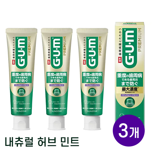 선스타 검 프리미엄 덴탈페이스트 내추럴 허브 민트 85g X 3개