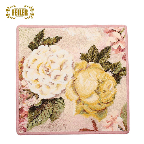 페일러FEILER 손수건 타월 시크릿 가든 워시클로스 핸드타월 30×30cm 올드로즈-124 F341