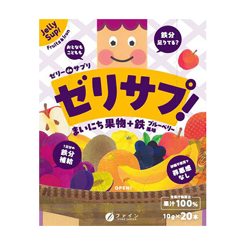파인 젤리de서플리 제리사프! 매일 과일+철분 블루베리 맛 10g×20개입