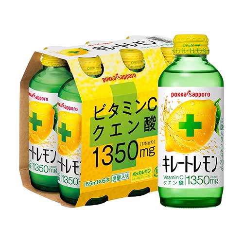 포카 삿포로 키레이트 레몬 탄산 음료 155ml × 6병