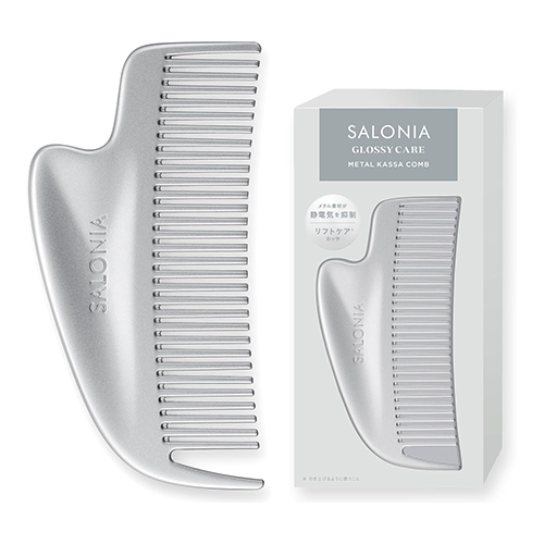 SALONIA 살롱 살로니아 글로시 케어 메탈 카사 빗 헤어콤 헤어브러시 앞머리용 실버
