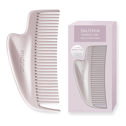 SALONIA 살롱 살로니아 글로시 케어 메탈 카사 빗 헤어콤 헤어브러시 앞머리용 핑크
