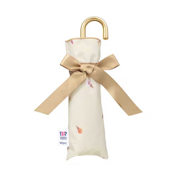  wpc. 접이식 양산 겸 우산 31 아이스크림 × 차광 아이스크림 패턴 미니 49cm 베이지 수동식 UV 100% 차열