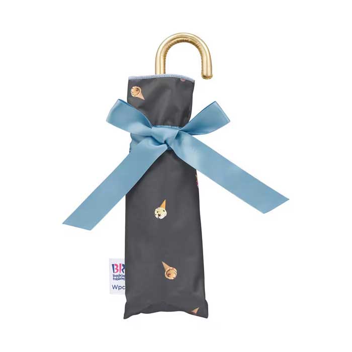  wpc. 접이식 양산 겸 우산 31 아이스크림 × 차광 아이스크림 패턴 미니 49cm 차콜 수동식 UV 100% 차열