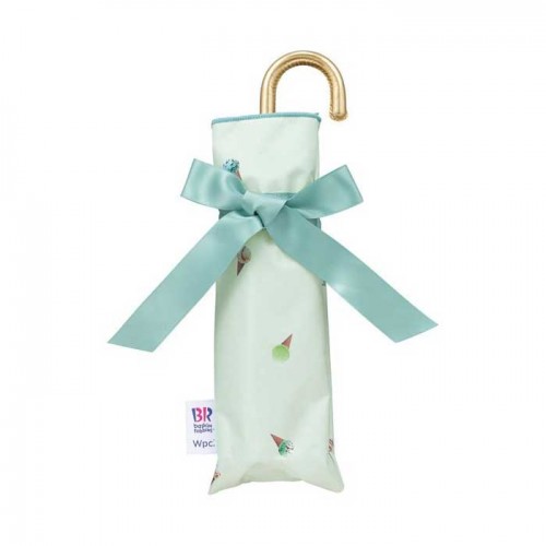  wpc. 접이식 양산 겸 우산 31 아이스크림 × 차광 아이스크림 패턴 미니 49cm 민트 수동식 UV 100% 차열