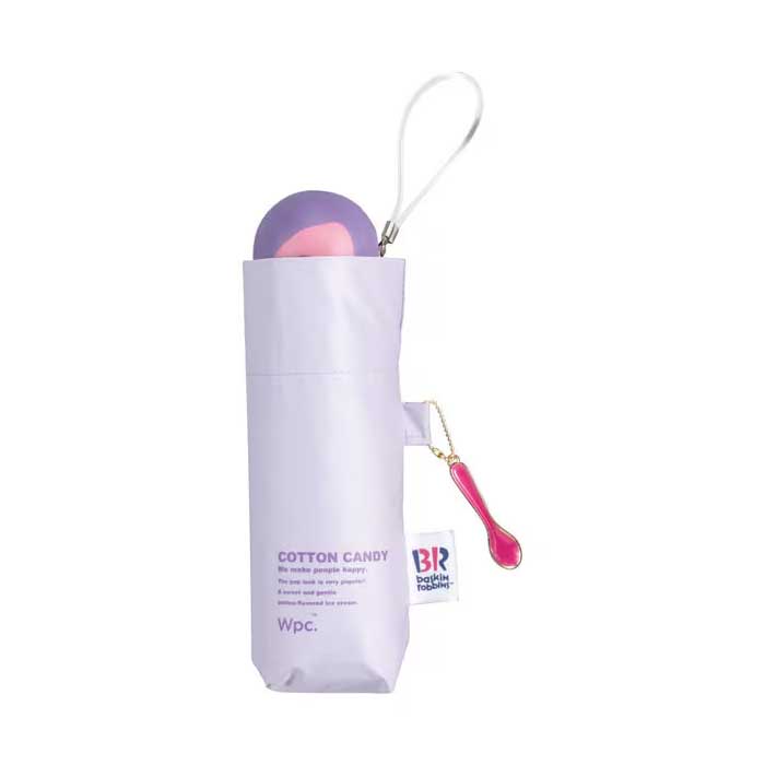  wpc. 접이식 양산 겸 우산 31 아이스크림 × 플레이풀 아이스크림 미니 COTTON CANDY 47cm 라벤더 수동식 UV 100% 차열