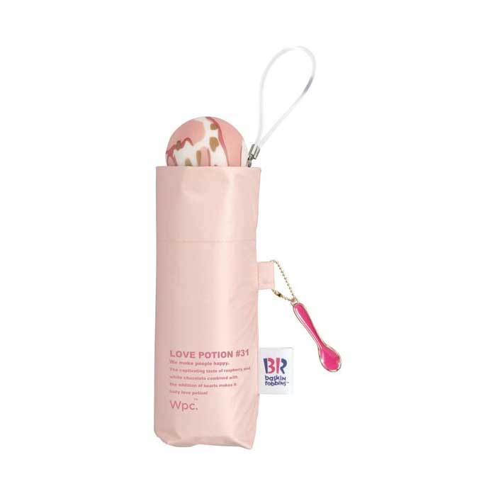  wpc. 접이식 양산 겸 우산 31 아이스크림 × 플레이풀 아이스크림 미니 LOVE POTION #31 47cm 핑크 수동식 UV 100% 차열