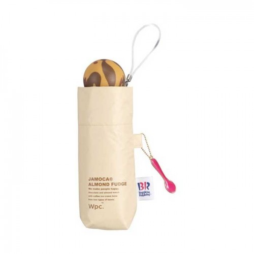 wpc. 접이식 양산 겸 우산 31 아이스크림 × 플레이풀 아이스크림 미니 JAMOCA ALMOND FUDGE 47cm 베이지 수동식 UV 100% 차열