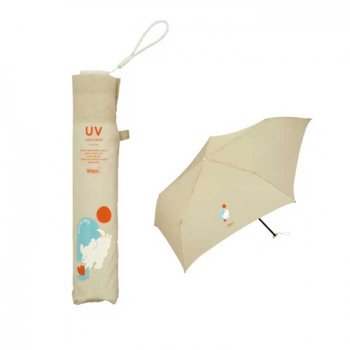  wpc. 접이식 양산 겸 우산 써니 앤 레이니 미니 55cm 베이지 수동식 UV 차단