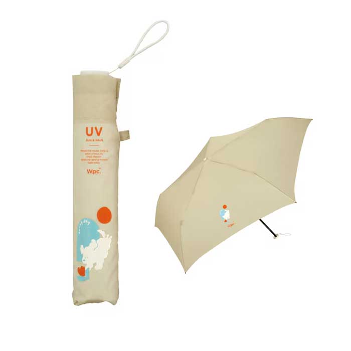  wpc. 접이식 양산 겸 우산 써니 앤 레이니 미니 55cm 베이지 수동식 UV 차단