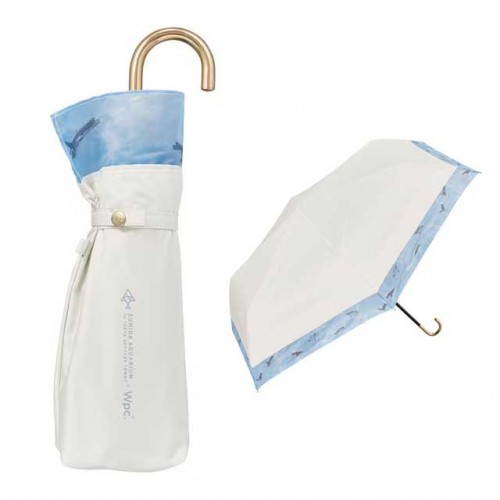 Wpc. 접이식 양산 겸 우산 스미다 수족관 × 차광 스위밍 펭귄 미니 54cm 수동식 UV 100% 차단 차열 효과 오프화이트