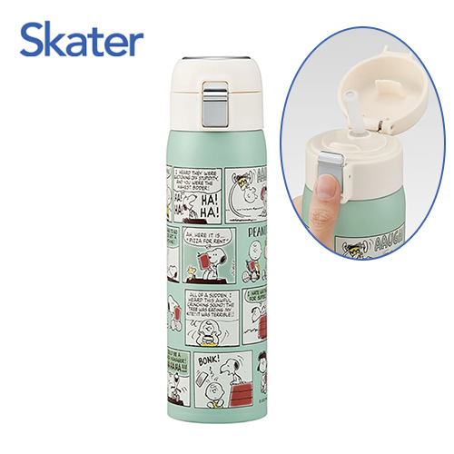 스케이터 스누피 원터치 스트로 스테인리스 보냉 물병 480ml