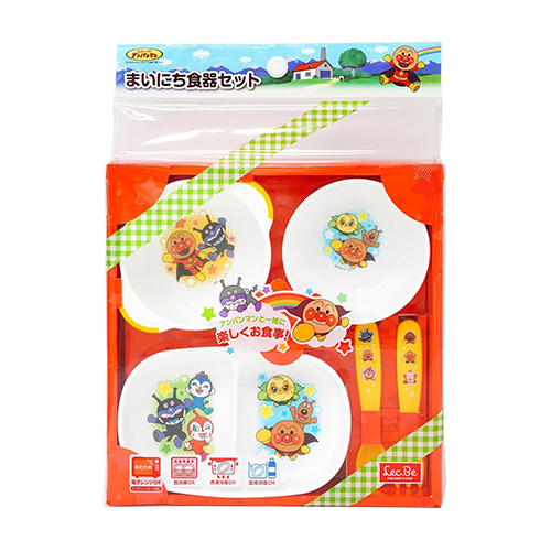 호빵맨 LEC 레크 앙팡맨 데일리 식기 세트 4종 (어린이용 식기세트)