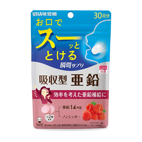 UHA미각당 순간보충 서플리 흡수형 아연 30일분 60정 라즈베리맛