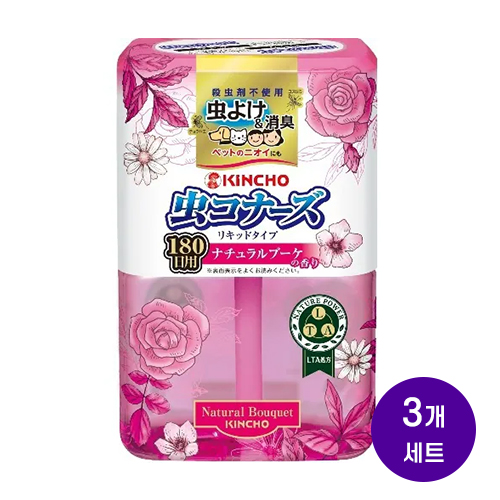 킨초 KINCHO 무시코나즈 리퀴드형 180일 내추럴부케향 400ml 3개세트