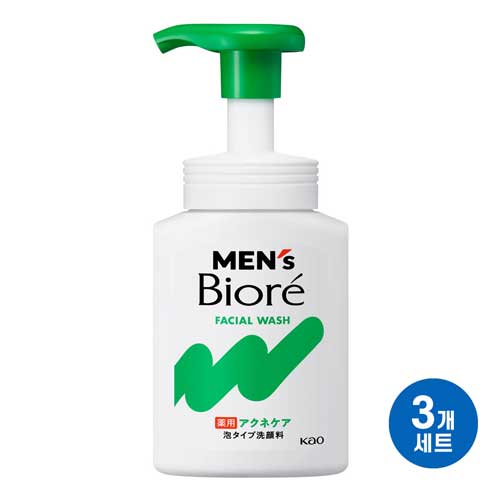 맨즈 비오레 거품형 피부트러블 케어 폼클렌징 150ml3개세트