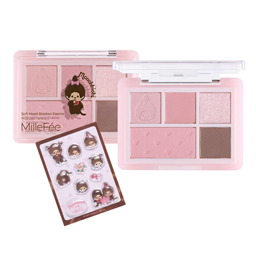 밀피millefee 몬치치 소프트 무드 섀도우 팔레트 M02 몽치치짱의 첫 쿨톤 메이크업 (기간한정)