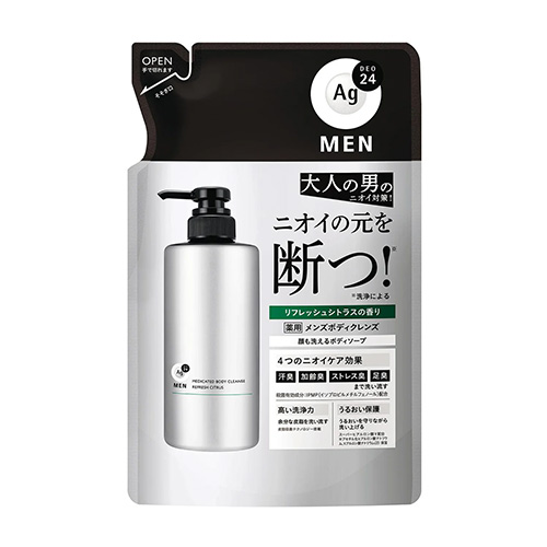 AG 데오24 맨 바디 클렌즈 리프레시 시트러스향 리필용 420mL