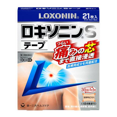 로키소닌S  파스 21매  【제2류의약품】 외용 진통·소염 파스